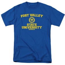 Fort Valley State University Adult T-Shirt Circle Logo, Royal Blue, S-5XL
