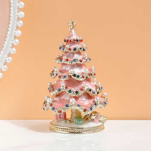 Weihnachtsbaum Schmuck Schmuckschatullen handbemalt emailliert mit Strass - Bild 4 von 6