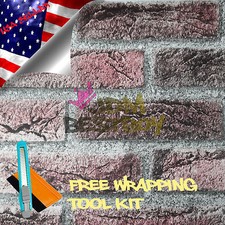 48"x420" Red Brick Stone Textured Vinyl Background Wall Sticker Wallpaper BIR04