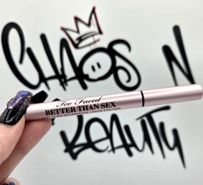 2x Too Faced Better Than Sex DEEPEST BLACK Waterproof Liquid Eyeliner .01oz NEW