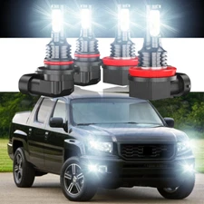 For 2009-2014 Honda Ridgeline LED DRL Daytime Running Light+Fog bulb 6000K White