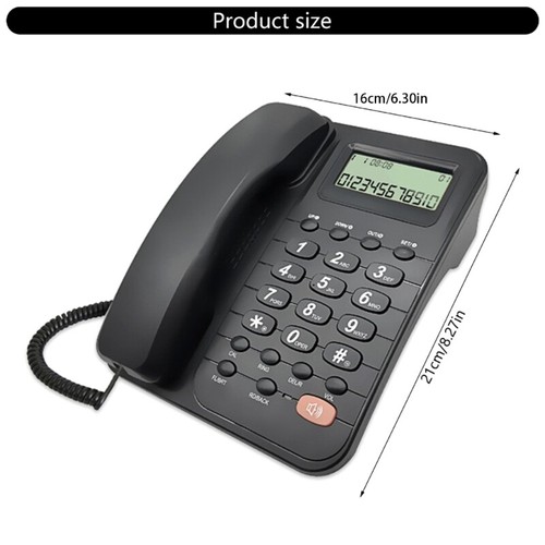 Corded Telephone Caller Display Landline Phone for Home Office Energy Efficient - Zdjęcie 8 z 10