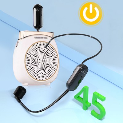 2.4G Wireless Microphone Headset 160FT Range Mic System For Teach Outdoor-Speech