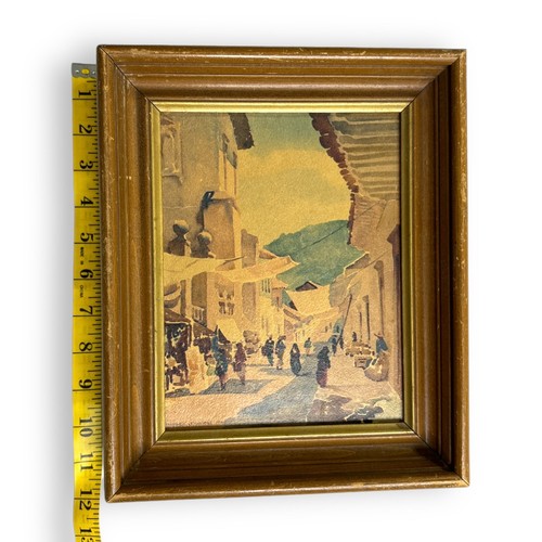 Sanford Stevens Framed Print Art Market Day 12 x 10 wood frame #429 Street scene - Picture 8 of 9