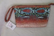 Buxton Women Mini iPad Wristlet Handbag snake Multi color New