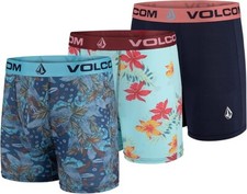 Volcom Men's Exclusive Boxer Briefs 3-Pack True to This Size SMALL Flex Fit NEW
