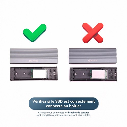 Boîtier SSD M.2 avec dissipateur Thermique Compatible NVMe PCI-E et SATA NGFF... - Afbeelding 6 van 7