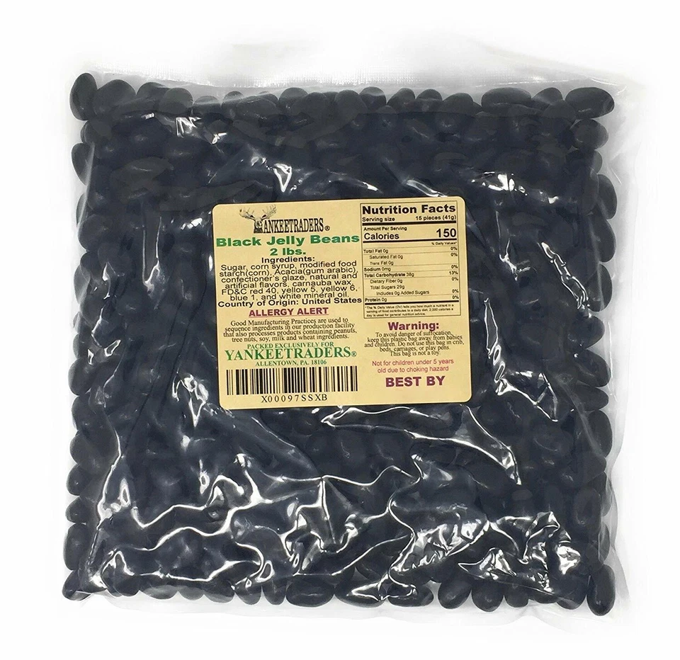 YANKEETRADERS® OLD FASHIONED BLACK LICORICE JELLY BEANS, Bulk Sizes - Image 2 of 3