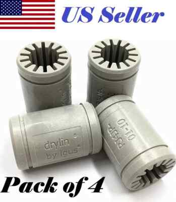 4 PCs Polymer LM10UU Bearing 10mm Shaft-Igus Drylin RJ4JP-01-10 for 3D Printer