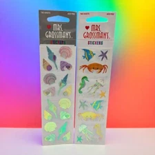 1998 Mrs. Grossman's Sealed Opalescent Sticker Strips x4 Sea Life & Small Shells
