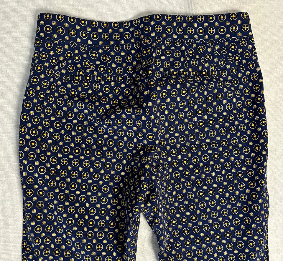 Talbots Essex Ankle Skinny Pants Size 8p Patterned Blue/yellow Stretch - Image 4 of 4