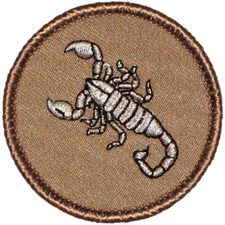 Silver Scorpion Patrol Patch - 2" Round Embroidered Patch
