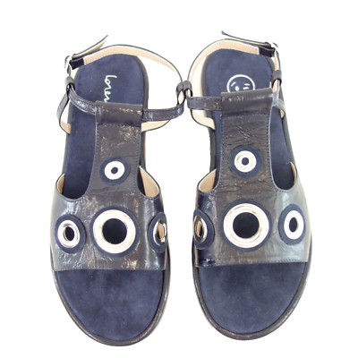 Sandalen LORENA PAGGI Blau Damen Schuhe Sommer Sandaletten Echt Leder 39 Neu