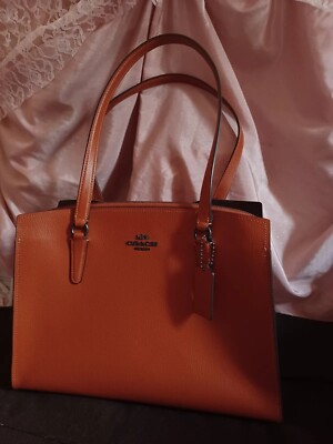 Original Coach Tote Handbag No F2232-4078 Burnt Orange very great