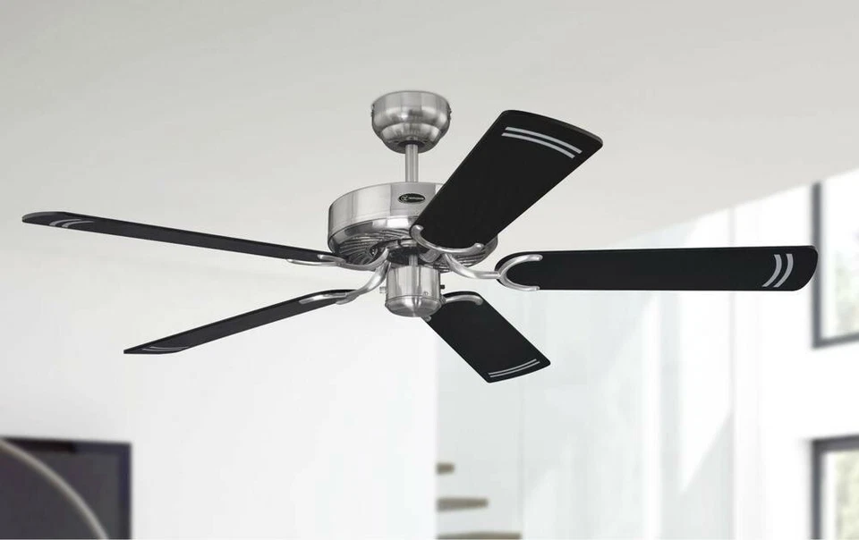 Design Deckenventilator ohne Lampe WESTINGHOUSE CYCLONE Stahl und Schwarz 132 cm - Bild 2 von 4