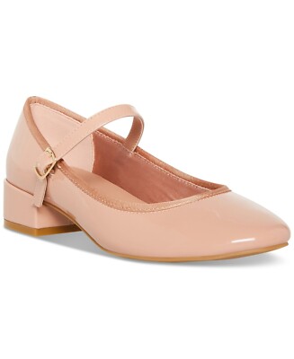 Madden Girl Women's Tutuu Block-Heel Mary Jane Flats, Nude Size 10M