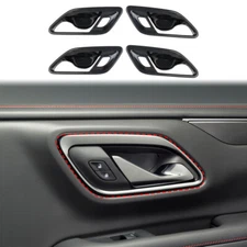 Carbon Fiber Style Inner Door Handle Bowl Panel Cover Trim for Chevrolet Tahoe