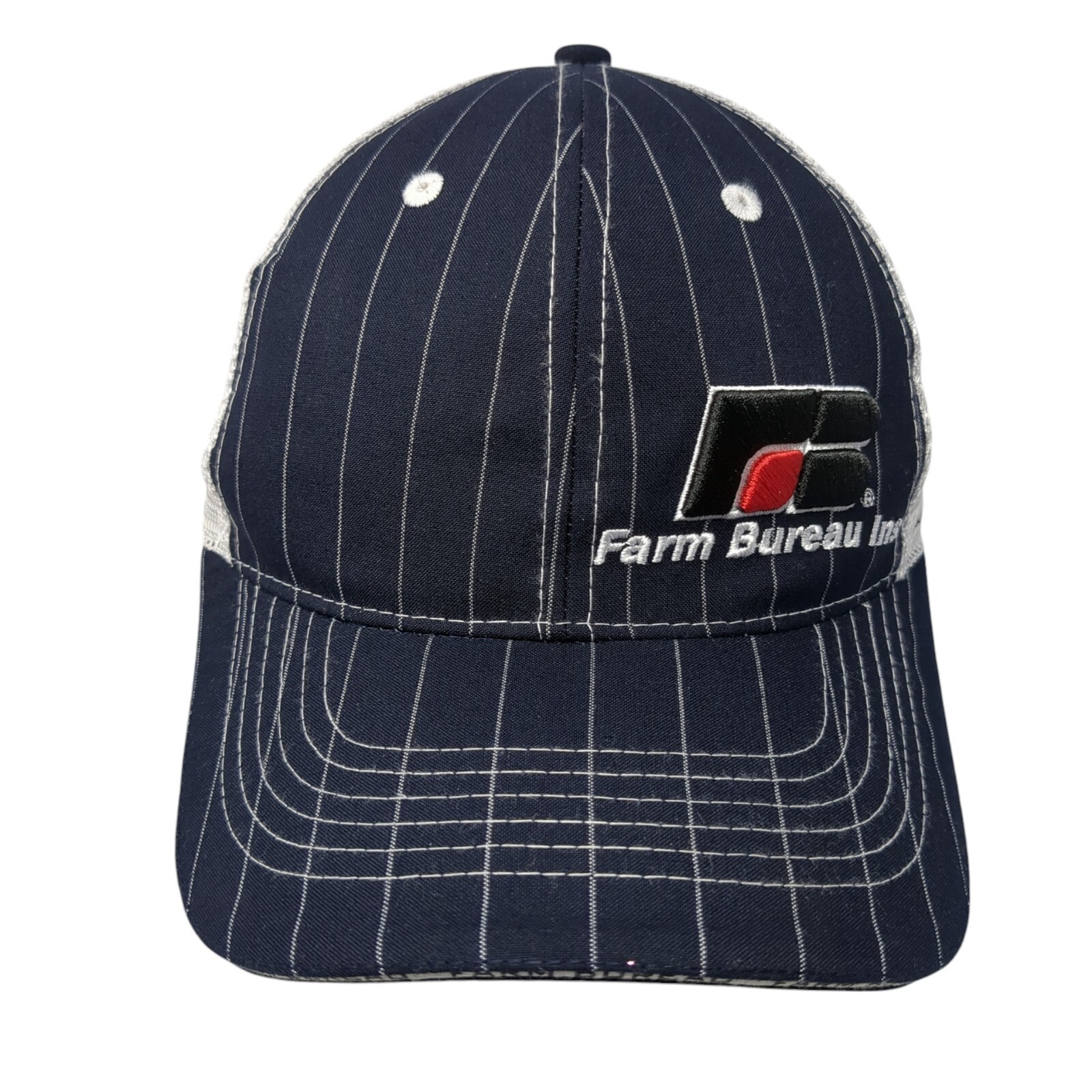 Farm Bureau Ins Strapback Trucker Hat Blue One Size Adjustable Mesh Back