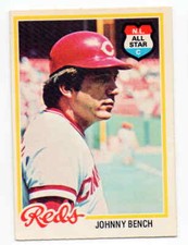 sharp corners, edges..............1978 OPC Johnny Bench #50 crease free