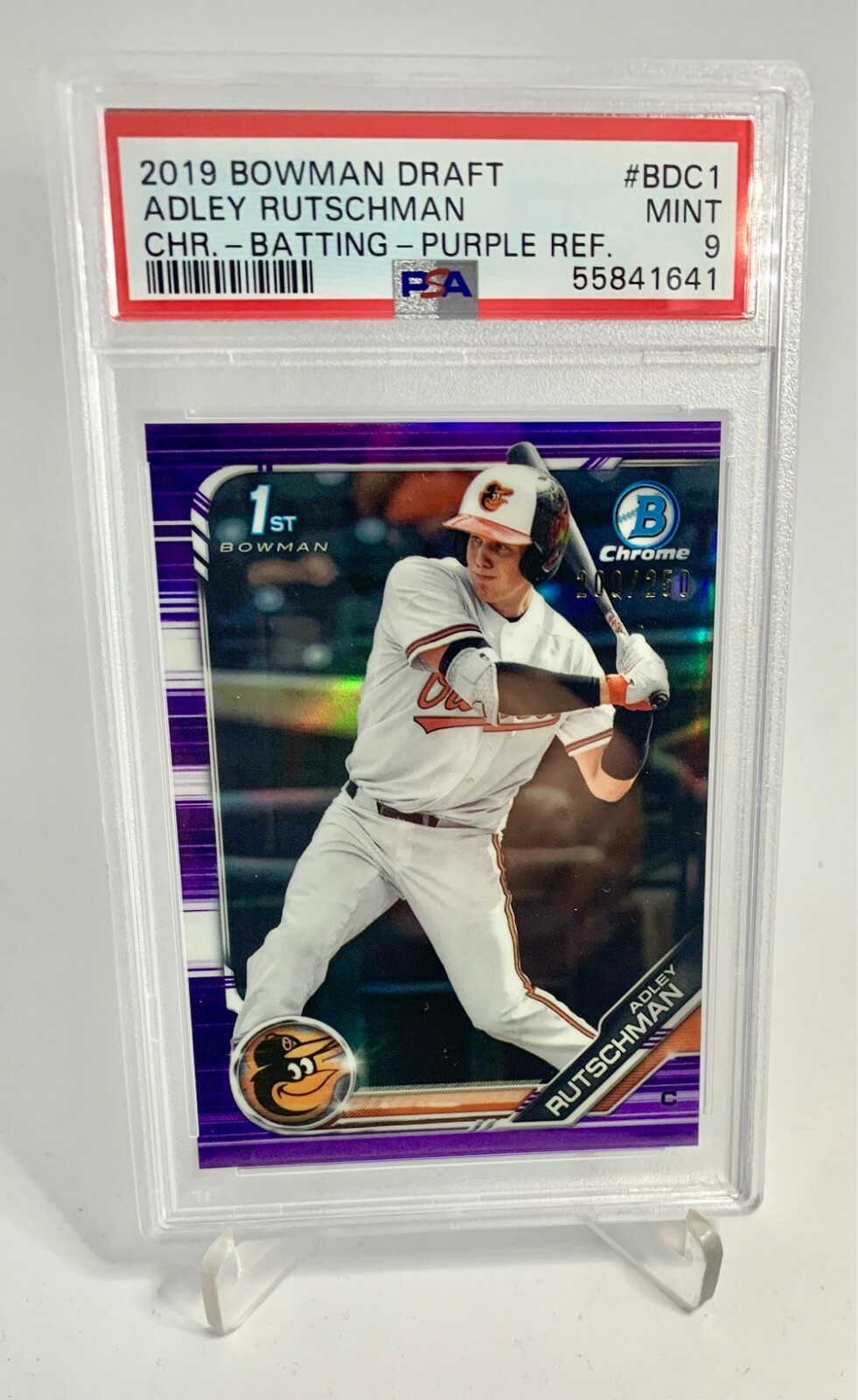 🔥 2019 Bowman Draft Chrome #BDC1 Adley Rutschman PSA 9 Purple Refractor /250 🔥