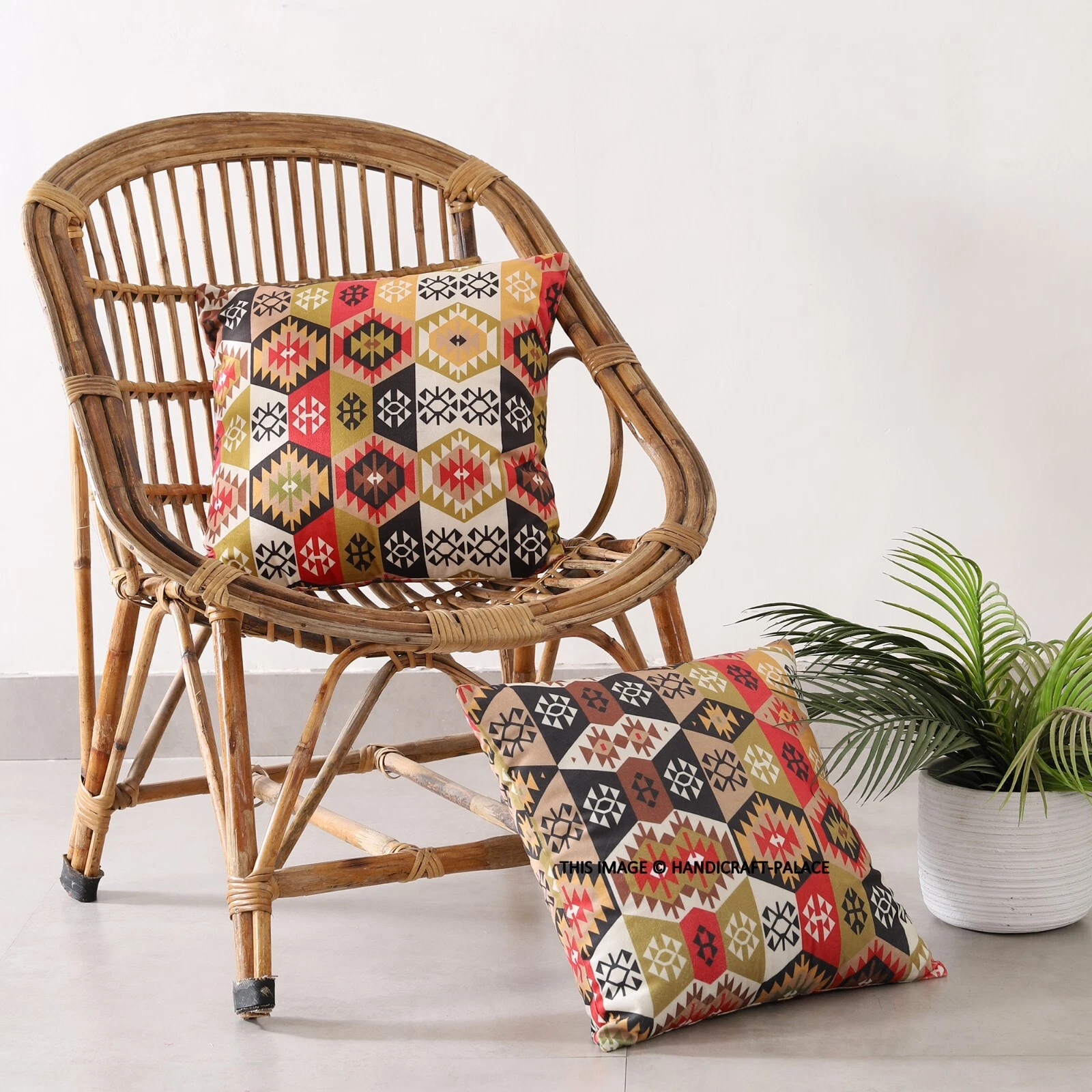 Printed Throw Pillow Covers Set of 2 Sofa Decor Velvet Cushion Cases 16" Sizes
