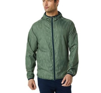 Asics Packable Running Jacket Men Size Small NWT Lightweight Regular Fit Green