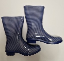 Ugg K Raana Blue Stripes Kids Rain boots Size UK 3 US 4