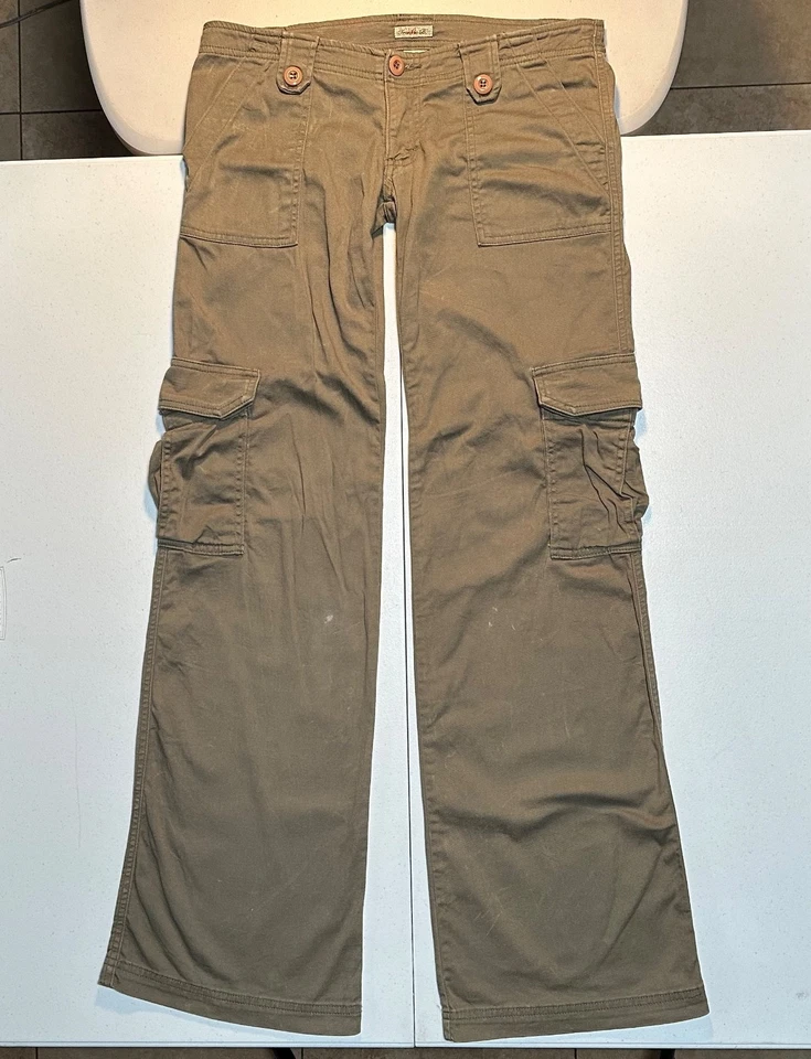 Frankie B Cargo Pants Y2K Womens Size 6 Army Green Cargo Pockets - Image 3 of 4