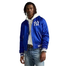 Ralph Lauren Yankees Satin Jacket - Rugby Royal - Size Large 