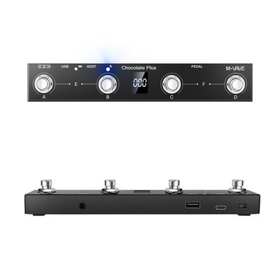 M-VAVE Chocolate Plus Wireless MIDI Foot Controller 4 Buttons BT Black
