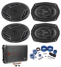 (4) Rockville RV69.4A 6x9" 2000w 4-Way Car Speakers+4-Channel Amplifier+Amp Kit