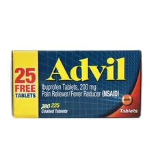 Advil Pain Reliever/Fever Reducer Tablets - Ibuprofen (NSAID) 225ct EXP 01/2026