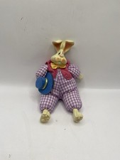 Vtg Russ Berrie Kathleen Kelly Billy Bunny Resin Cloth Bean Bag Plush Easter