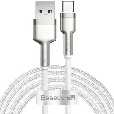 Kabel Baseus USB-A für USB-C 66W 2m Schnell Lade Datensynchronisationskabel Weiß