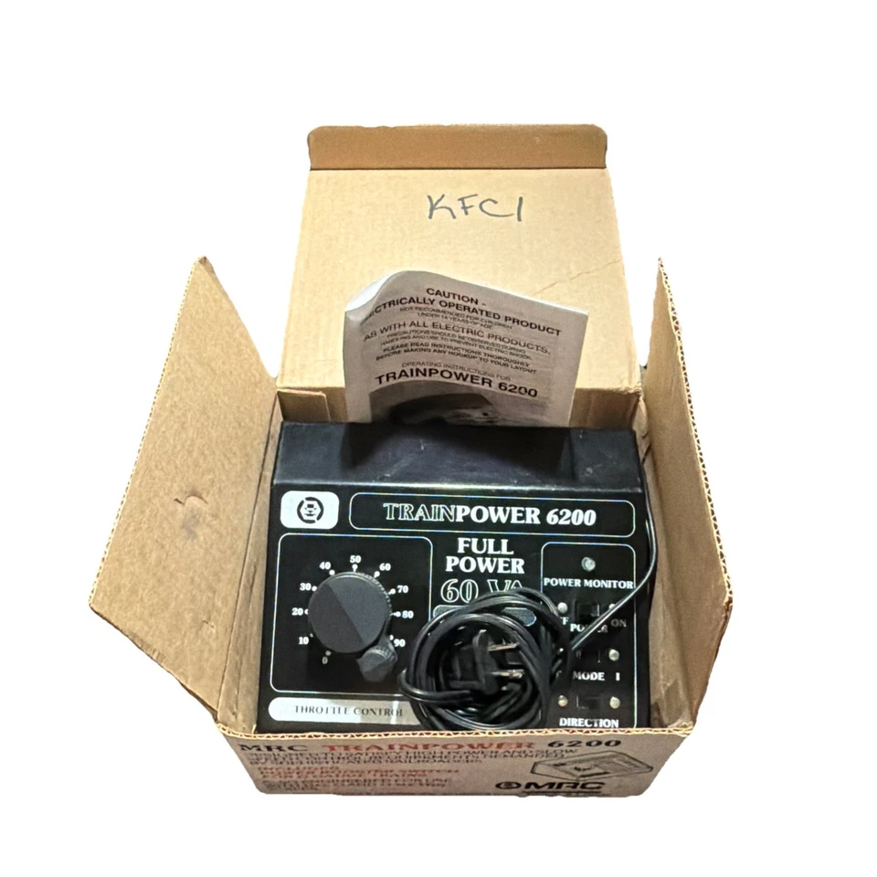 MRC Train Power Model 6200 DC Fuente de Alimentación Hobby Train Transformador, Negro con Caja Foto 4 de 4