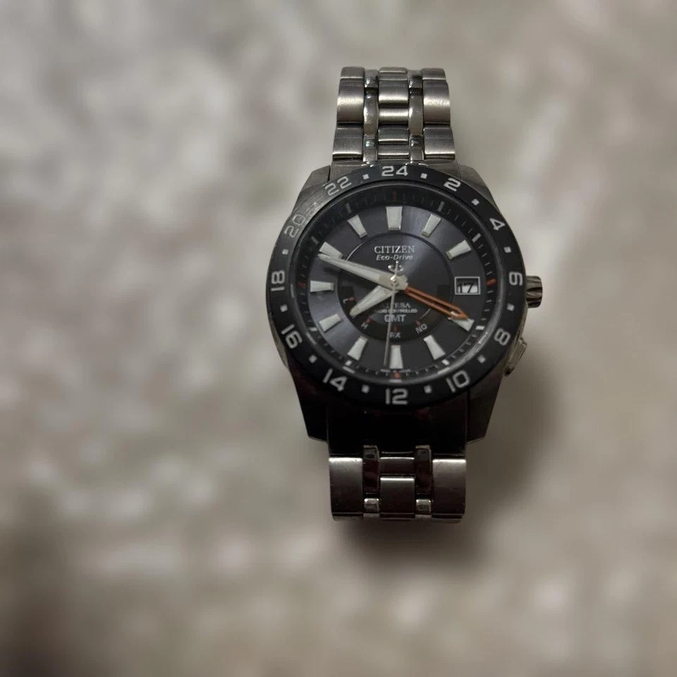 Citizen Attesa GMT Solar Titanium Radio Wave Power Quartz ATD53 2861 - Image 3 of 4