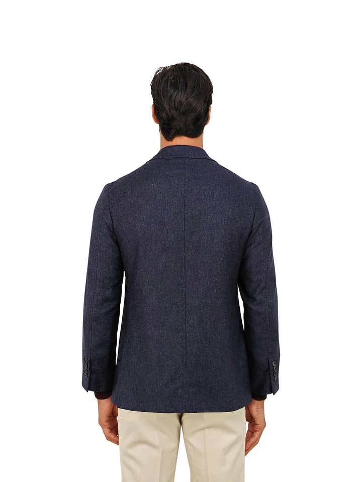 $2200 RUBINACCI NAPOLI Blue Unlined Jacket Blazer 100% Cashmere Made in Napoli - Image 3 of 4