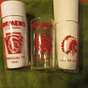 3 - 1965 Fireman's Convention Glasses Tamaqua Pa