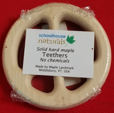 Peace Sign Shaped Maple Teether Schoolhouse Naturals Maple Landmark Made in USA
