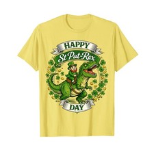 Dino St Patricks Day Kids Saint Patricks Boys Leprechaun T-Shirt