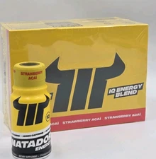 New & Sealed Case Of 12 Matador Energy Shot Drink Strawberry Acai 2oz 10/2026