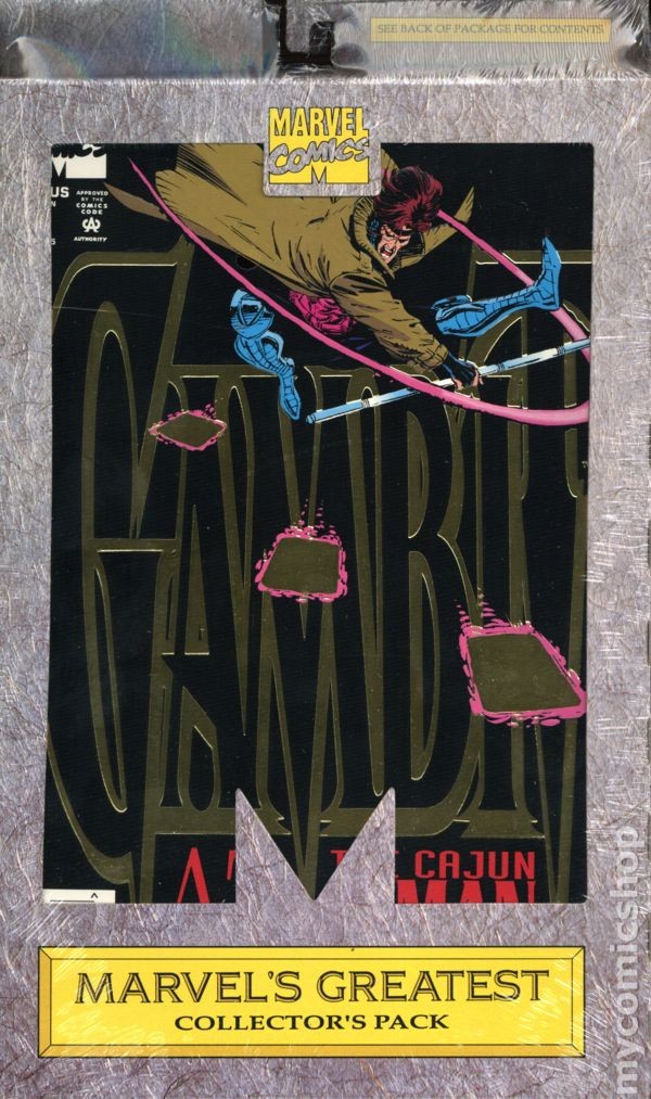Marvel's Greatest Collector's Pack Gambit SET NM 1993 Stock Image