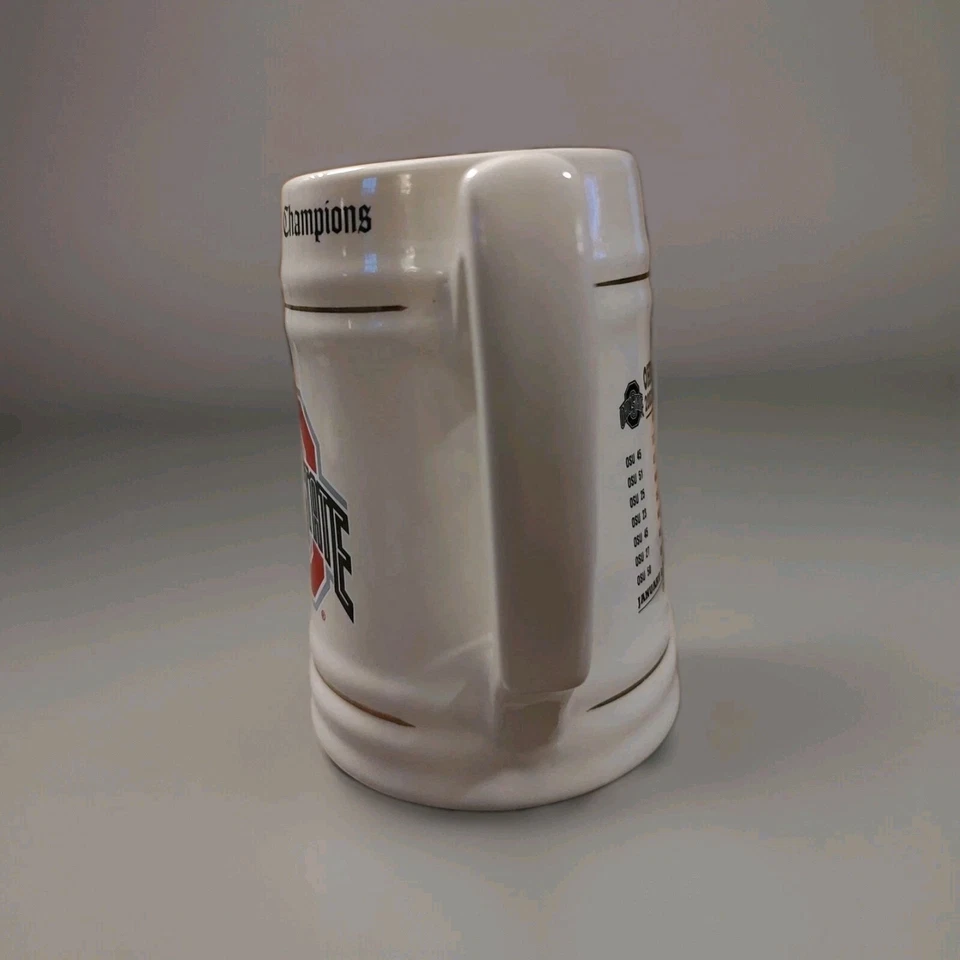 Taza OSU Ohio State Buckeyes 2002 NATIONAL CHAMPIONS 24 OZ Beer Stein usada en excelente estado Foto 2 de 4