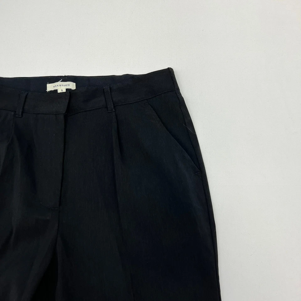 Max Studio Women’s Pleated Front Dress Pants Straight Leg Black Size Small - Изображение 3 из 4