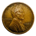 1925 Lincoln Wheat Penny-No Mint Mark L-On-Rim-Error One Cent US-Coin Small Date