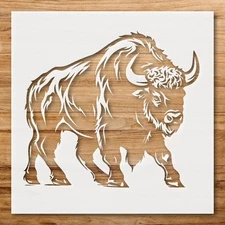 Buffalo Animal Wall Art Stencil for Rustic Home Decor - StencilAir