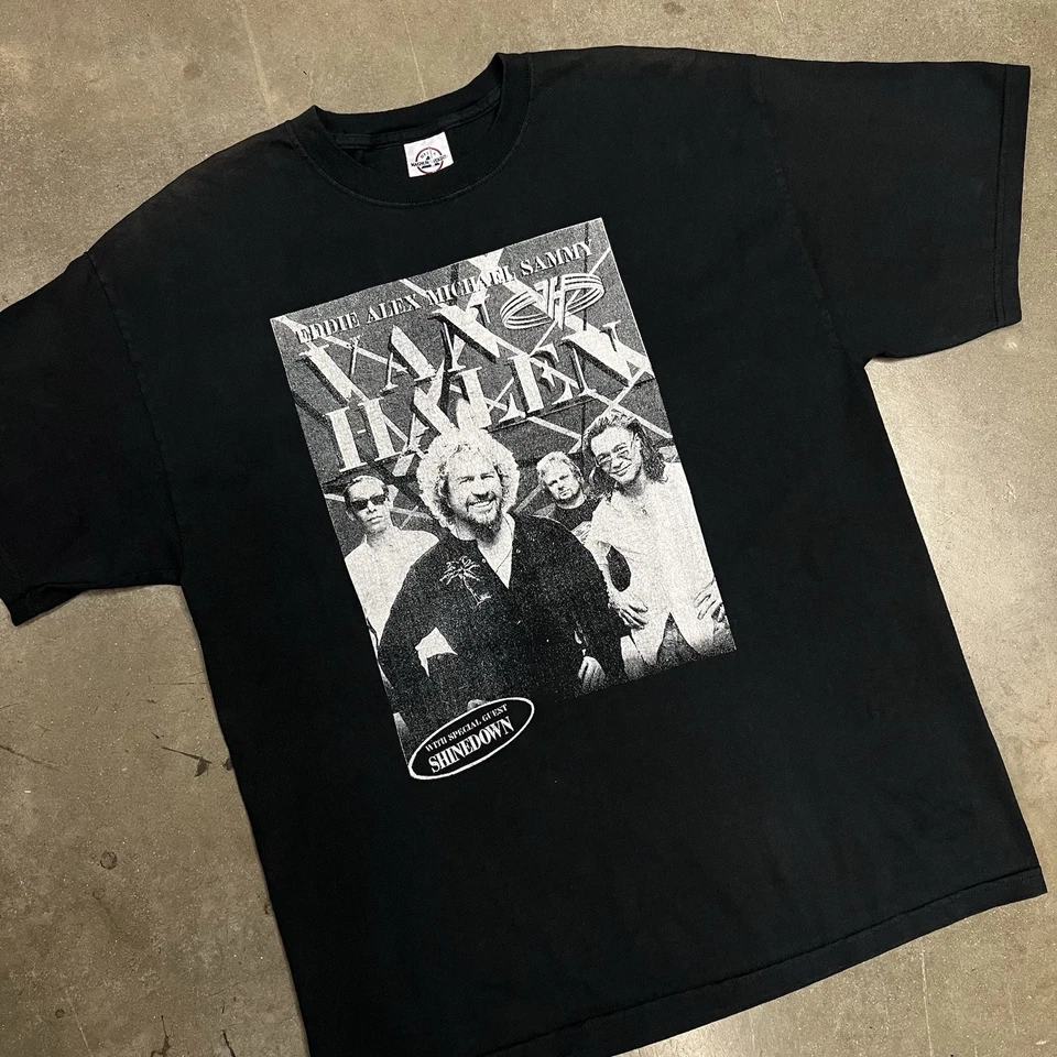 Vintage Eddie Van Halen T Shirt Black Men's L Shinedown Who The F#!@k Is 90's - Image 3 of 4