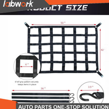 Labwork 1100LBS 42" x 50" Cargo Net Truck Bed Rugged with Cam Buckles S-Hooks
