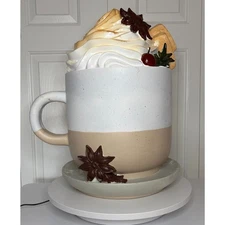 NEW Mocha Hot Cocoa Mug TikTok Viral Winter Holiday Stool Decor