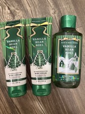Bath Body Works Vanilla Bean Noel Gift Set 2 Body Cream 1 Body Wash NEW